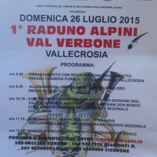 Vallecrosia: domenica 26 luglio il primo raduno degli alpini Val Verbone presso i Giardini pubblici di via San Rocco