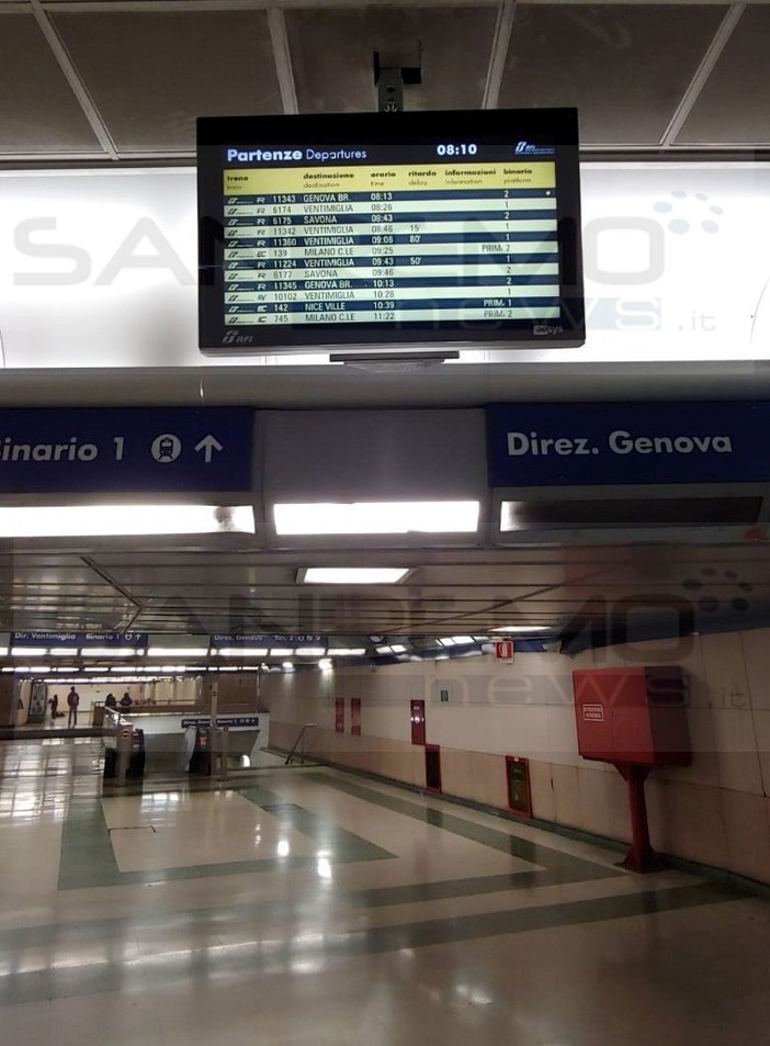 I ritardi di stamattina alla stazione di Sanremo