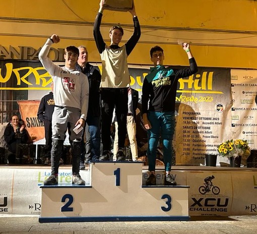 Romeo Ventura del NG team Polisportiva Salesiani di Vallecrosia sul podio all'Urban Downhill di Sanremo (Foto e video)