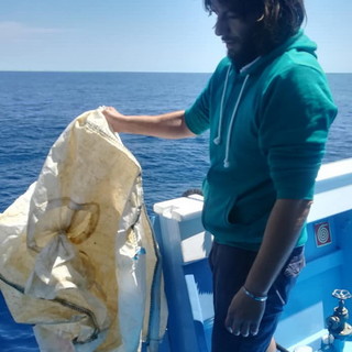 Imperia: grossi sacchi pericolosi per le tartarughe trovati in mare da ‘Whalewatch Imperia’ (Foto)