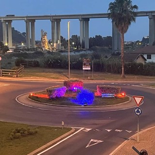 Il Camporosso sale in Promozione, la rotonda del ponte dell’Amicizia si illumina di rossoblù (Foto)