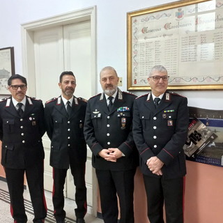 Imperia: tre carabinieri vanno in pensione, alla 'Somaschini' il saluto del Colonnello Morganti