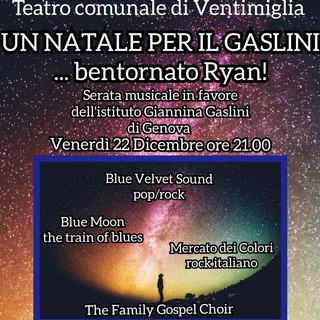 Ventimiglia: il 22 dicembre una serata di beneficienza per il Gaslini con il supporto della famiglia di Ryan