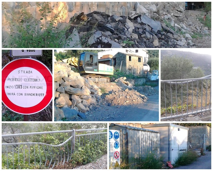 Sanremo: lavori fermi da tempo su una strada a Verezzo, i residenti chiedono nuovamente di terminarli (Foto)