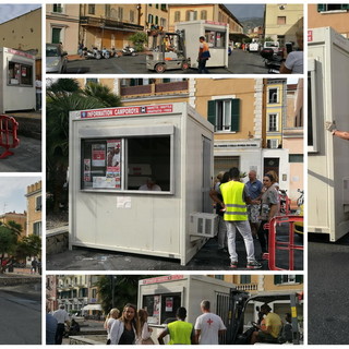 Ventimiglia: spostato questa mattina l'infopoint della Croix Rouge Monegasque davanti alla stazione ferroviaria (Foto e Video)