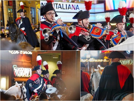 La fanfara dei Carabinieri davanti all'Ariston (foto Erika Bonazinga)