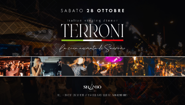 Torna la cena animata “Terroni” allo Strambò di Sanremo sabato 28 ottobre