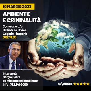 Elezioni a Imperia: il 10 maggio visita dell'ex Ministro Sergio Costa, in programma anche alcuni sopralluoghi