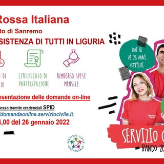 Sanremo: prorogato al 9 marzo il bando per il Servizio Civile Universale alla Croce Rossa Italiana