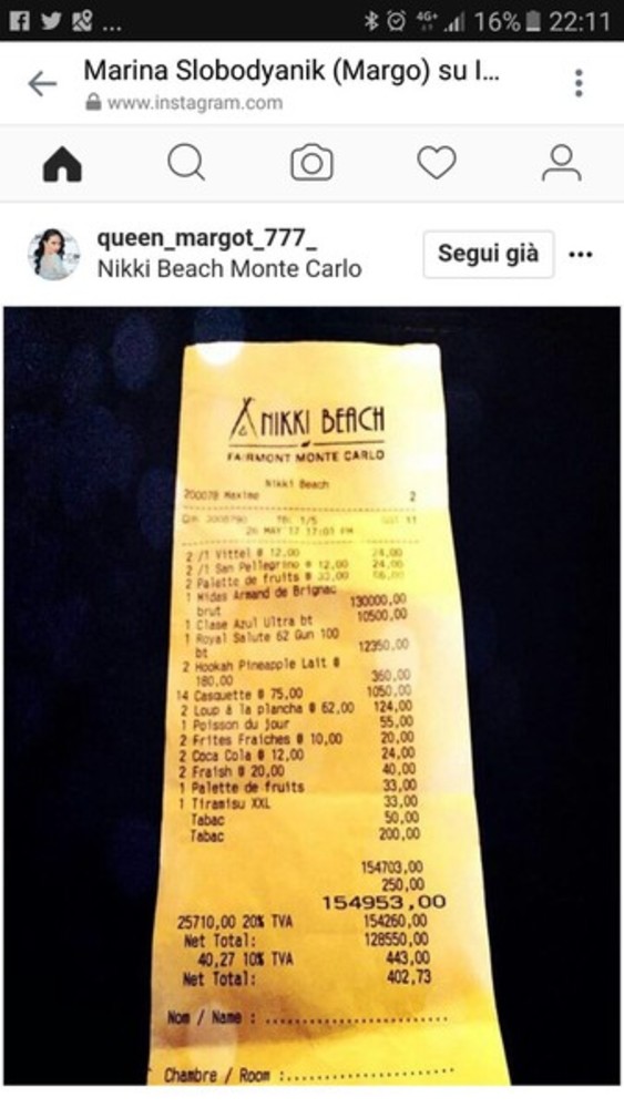 Tutto può accadere al Gran Premio di Montecarlo, perchè stupirsi di uno scontrino da 154.953 euro?