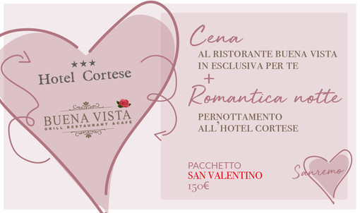 Un San Valentino speciale firmato Buena Vista con cena e pernottamento a Sanremo