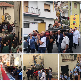 Caravonica in festa per il patrono San Michele Arcangelo, grande partecipazione per la tipica processione della statua storica (Foto)