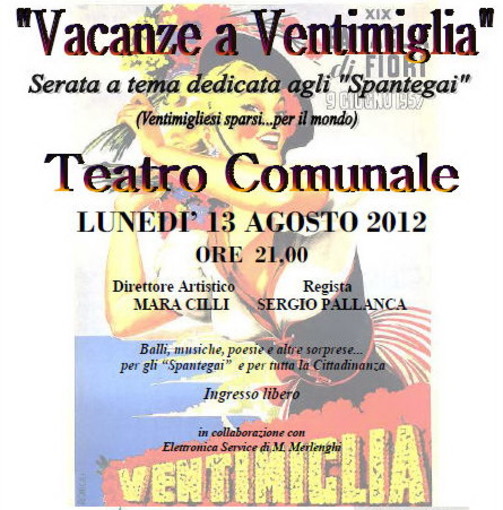 Ventimiglia: lunedì prossimo al 'Teatro Comunale' la serata dedicata agli 'Spantegai'