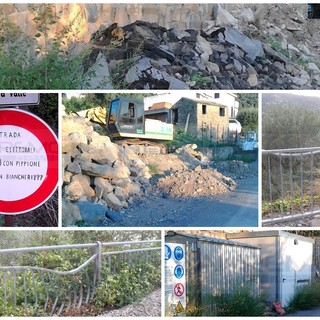 Sanremo: lavori fermi da tempo su una strada a Verezzo, i residenti chiedono nuovamente di terminarli (Foto)