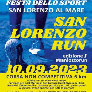San Lorenzo al Mare: oggi aprono le iscrizioni sul posto per la 1a edizione della ‘San Lorenzo run’