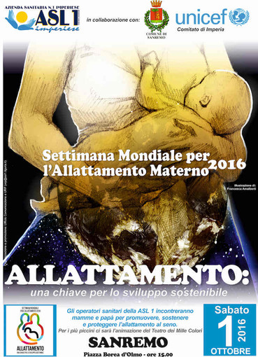 Sanremo: sabato 1° ottobre un pomeriggio di iniziative per la Settimana dell'Allattamento Materno