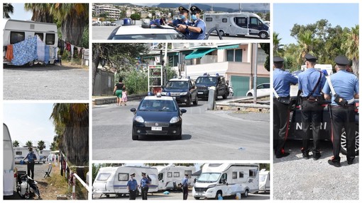 Sanremo: campo rom allestito a Pian di Poma, intervento dei Carabinieri e serie di 'Daspo urbani' in arrivo (Foto e Video)