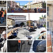 Sanremo: rumori e polveri nel cantiere di piazza Eroi, oggi sopralluogo e problemi parzialmente risolti (Foto e Video)