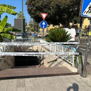 Sanremo: rotti i gradini del sottopasso dell'Imperatrice, chiuso dalla Municipale ora scatta la somma urgenza (Foto)