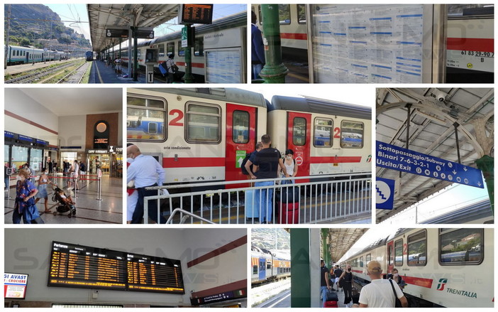 Ventimiglia: tutti con il 'Green Pass' pronto i passeggeri che salgono sui treni a lunga percorrenza (Foto e Video)