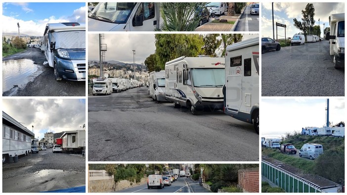 Sanremo: come ogni Capodanno parcheggio selvaggio di camper a Pian di Poma, sarà l'ultimo in attesa del 'Green Park'? (Foto)