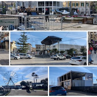 Festival di Sanremo 2024: in città si 'sbaracca', via Matteotti quasi liberata, tempi più lunghi per il palco (Foto)