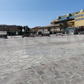 Sanremo: terminata la demolizione sul solettone di piazza Colombo, quale futuro per la zona? (Foto)