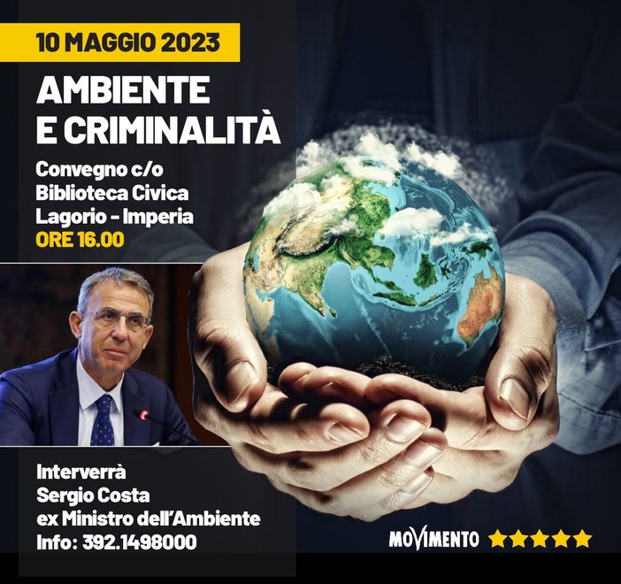 Elezioni a Imperia: il 10 maggio visita dell'ex Ministro Sergio Costa, in programma anche alcuni sopralluoghi