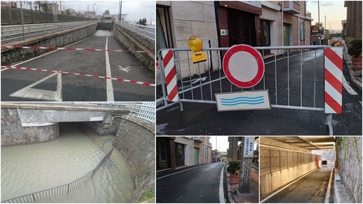 Bordighera, sottopasso allagato: al via le operazioni di pulizia (Foto e video)