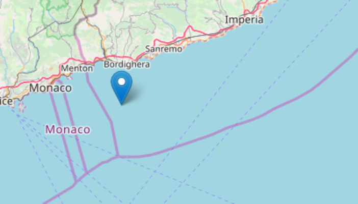 Terremoto in mare a 10 km dalla costa di Bordighera: registrata scossa di magnitudo 2.2