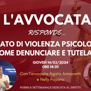 L'avvocato ponentino Agata Armanetti ospite della trasmissione del ‘Movimento per i diritti delle donne’