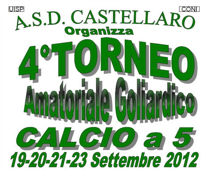 Castellaro: da questa sera a domenica prossima il torneo 'Amatoriale Goliardico'