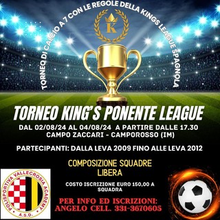 Calcio, la Polisportiva Vallecrosia Academy organizza il Torneo King's Ponente League