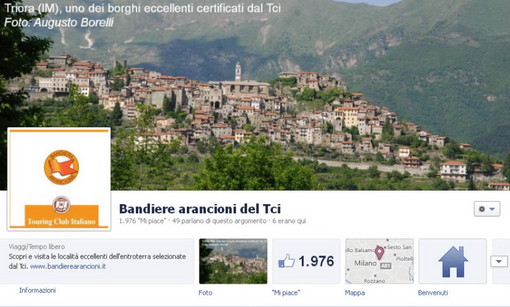 Triora è sulla pagina ufficiale delle 'Bandiere arancioni' del Touring Club Italiano su Facebook