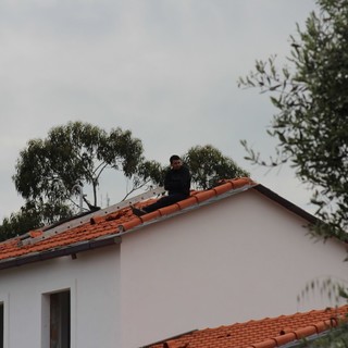 L'immagine della stessa protesta messa in atto il 7 maggio nello stesso cantiere.