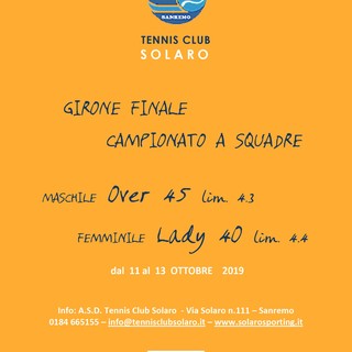 Tennis Club Solaro: grande successo per le Finali del Campionato Nazionale a squadre  Over 45 e Lady 40