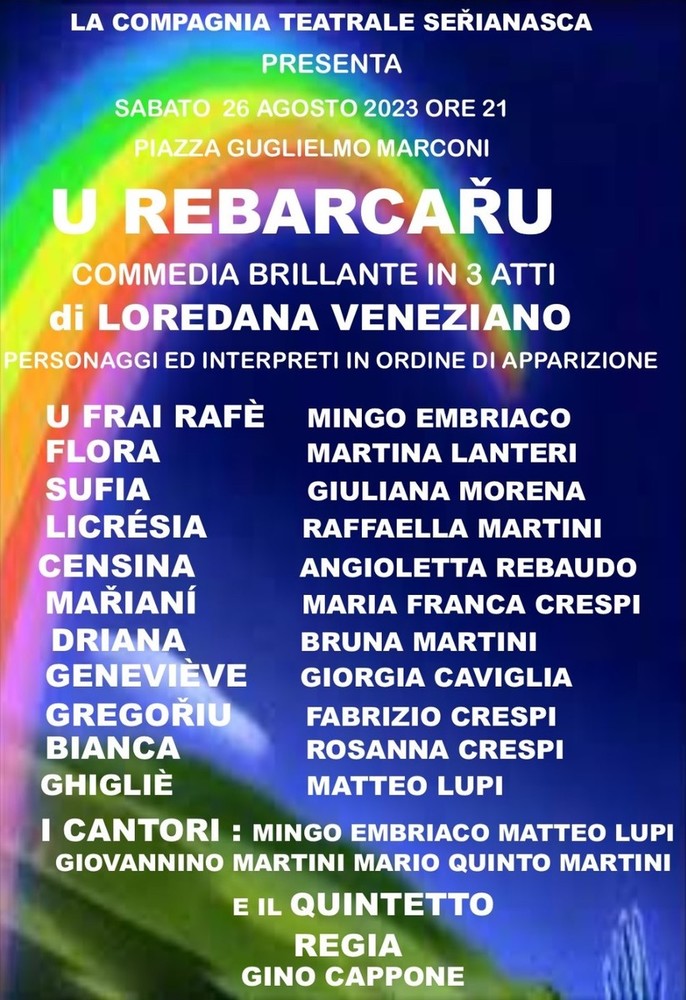 Ceriana prova a ripartire dal teatro dialettale: va in scena “U rebarcaru”