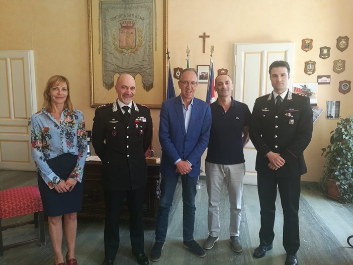 Sanremo: il Comandante Provinciale dei Carabinieri Andrea Mommo in visita a Palazzo Bellevue