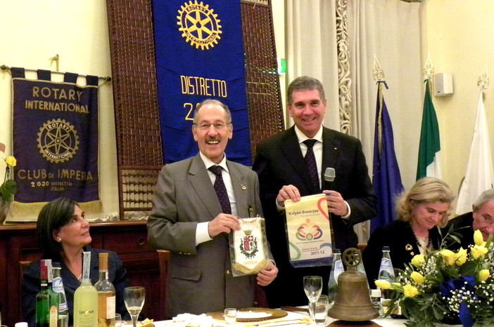 Il governatore del Rotary per Piemonte, Liguria e Val d'Aosta in visita ieri ad Imperia