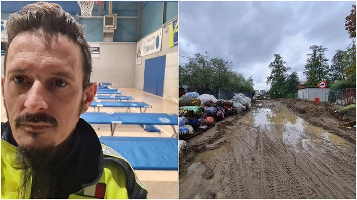 Giuseppe Inguì della Protezione civile di Ventimiglia in azione in Toscana per aiutare gli alluvionati (Foto)