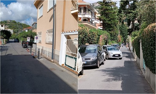 Bordighera, posizionati paletti anti parcheggio in via Roseto: gli abitanti protestano (Foto)