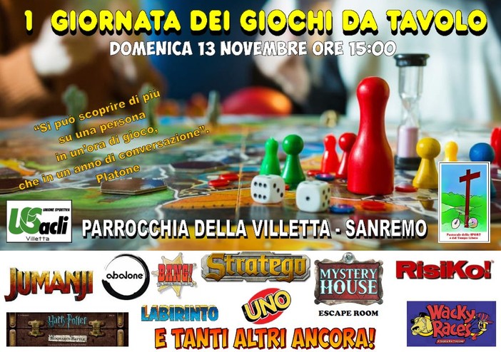 Sanremo: domenica alla parrocchia della Villetta la prima giornata dei giochi da tavolo