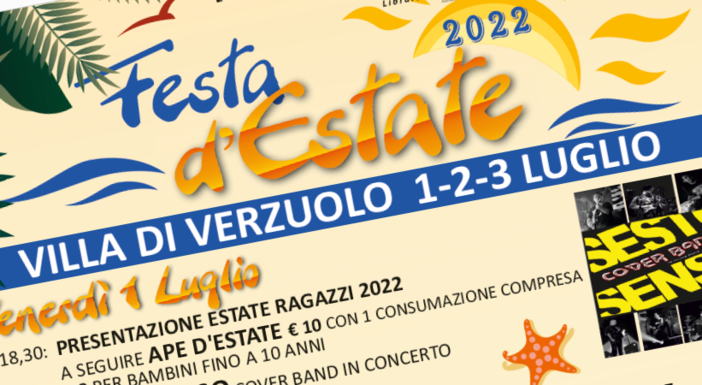 Dal 1 al 3 luglio è Festa d’Estate a Villa di Verzuolo