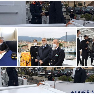 Sanremo: questa mattina la visita del Prefetto su nave 'Roberto Aringhieri' che da ieri è in porto (Foto)