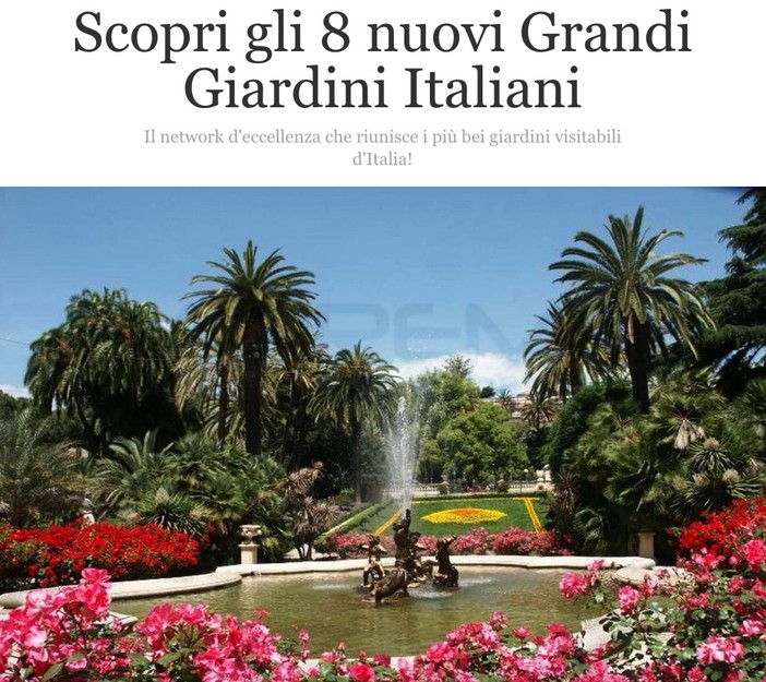 Sanremo: il giardino di Villa Ormond tra gli otto nuovi entrati nella rivista dei ‘Grandi Giardini Italiani’