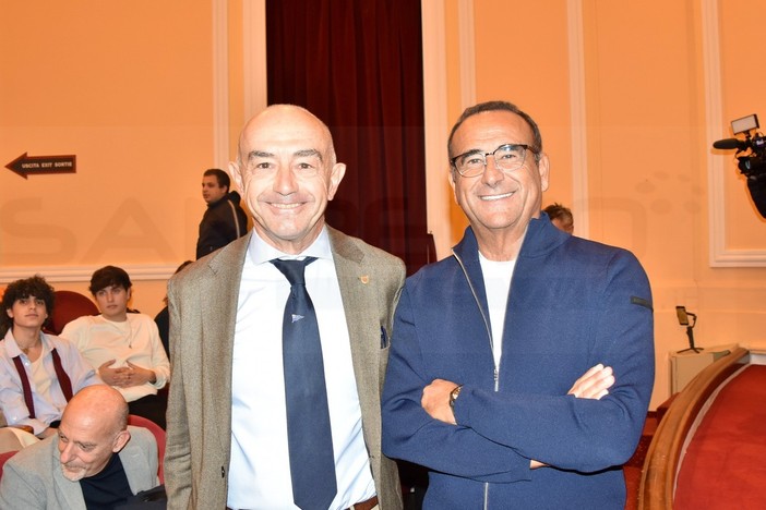 Il Sindaco Mager con Carlo Conti ad Area Sanremo