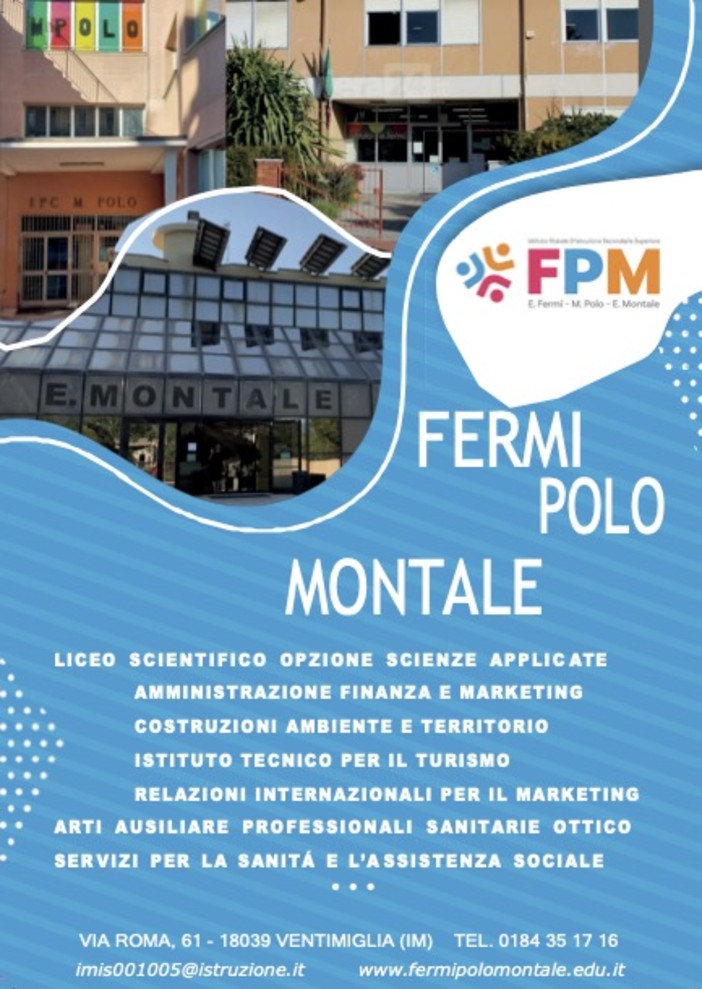 Nei prossimi giorni, due 'Open day' all'istituto 'Fermi-Polo-Montale di Ventimiglia e Bordighera