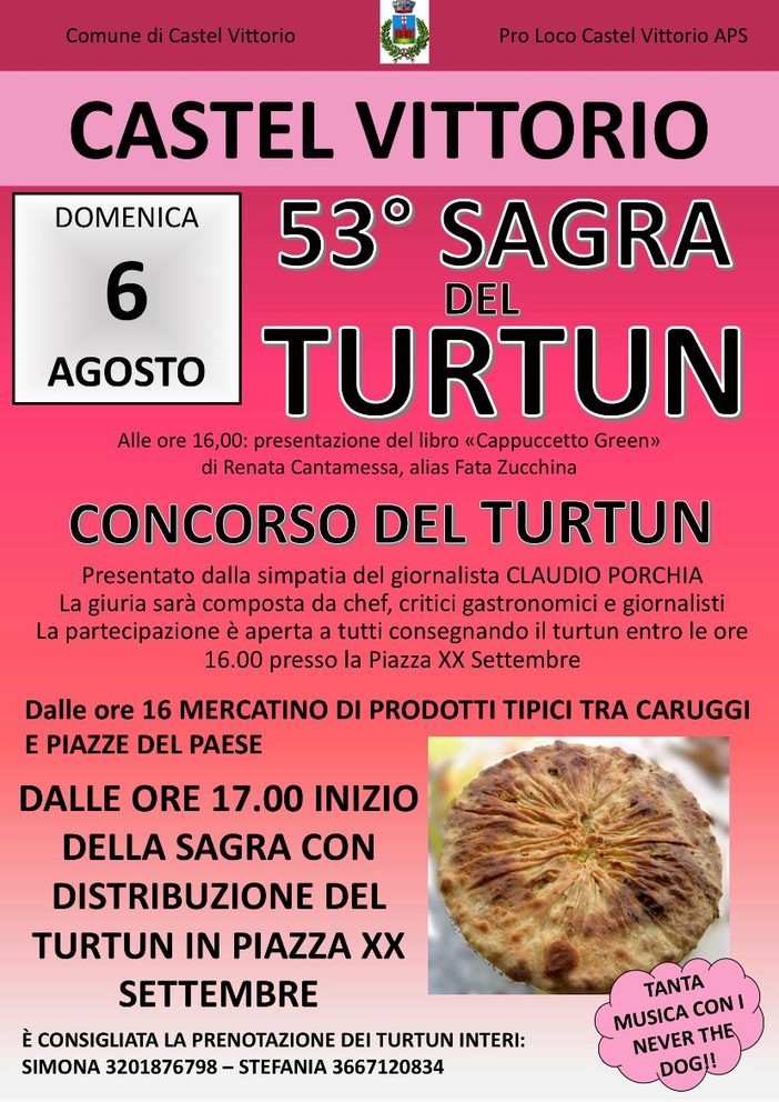 Castel Vittorio: fervono i preparativi per la 53° edizione della Sagra del Turtun di domenica 6 agosto.