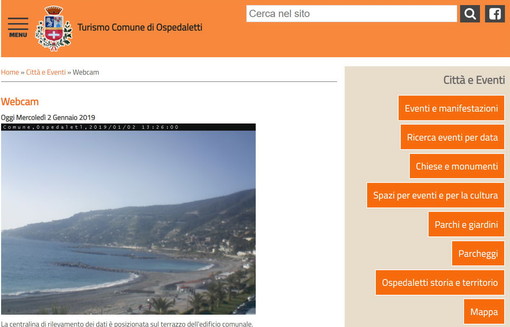 Ospedaletti: ripristinata la webcam del Comune &quot;Purtroppo il guasto è avvenuto nel pieno delle ferie natalizie&quot;