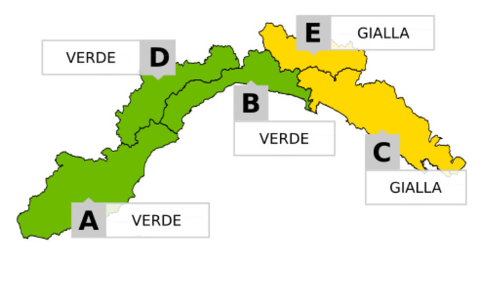 Allerta gialla dell’ARPAL sui bacini medi del levante ligure, risparmiata la nostra provincia